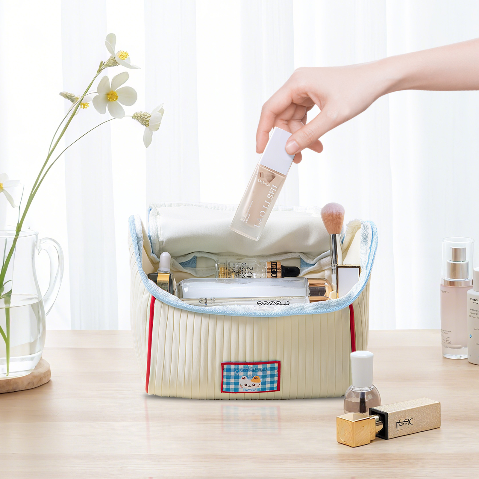 Personalized Custom Name Makeup Bag with Signature Handle