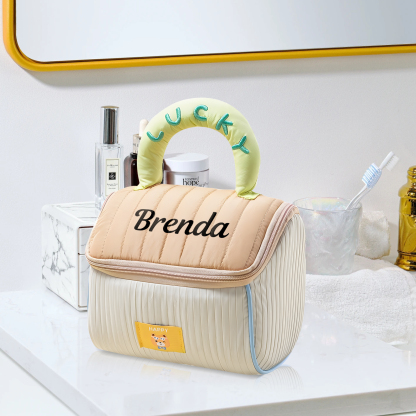Personalized Custom Name Makeup Bag with Signature Handle