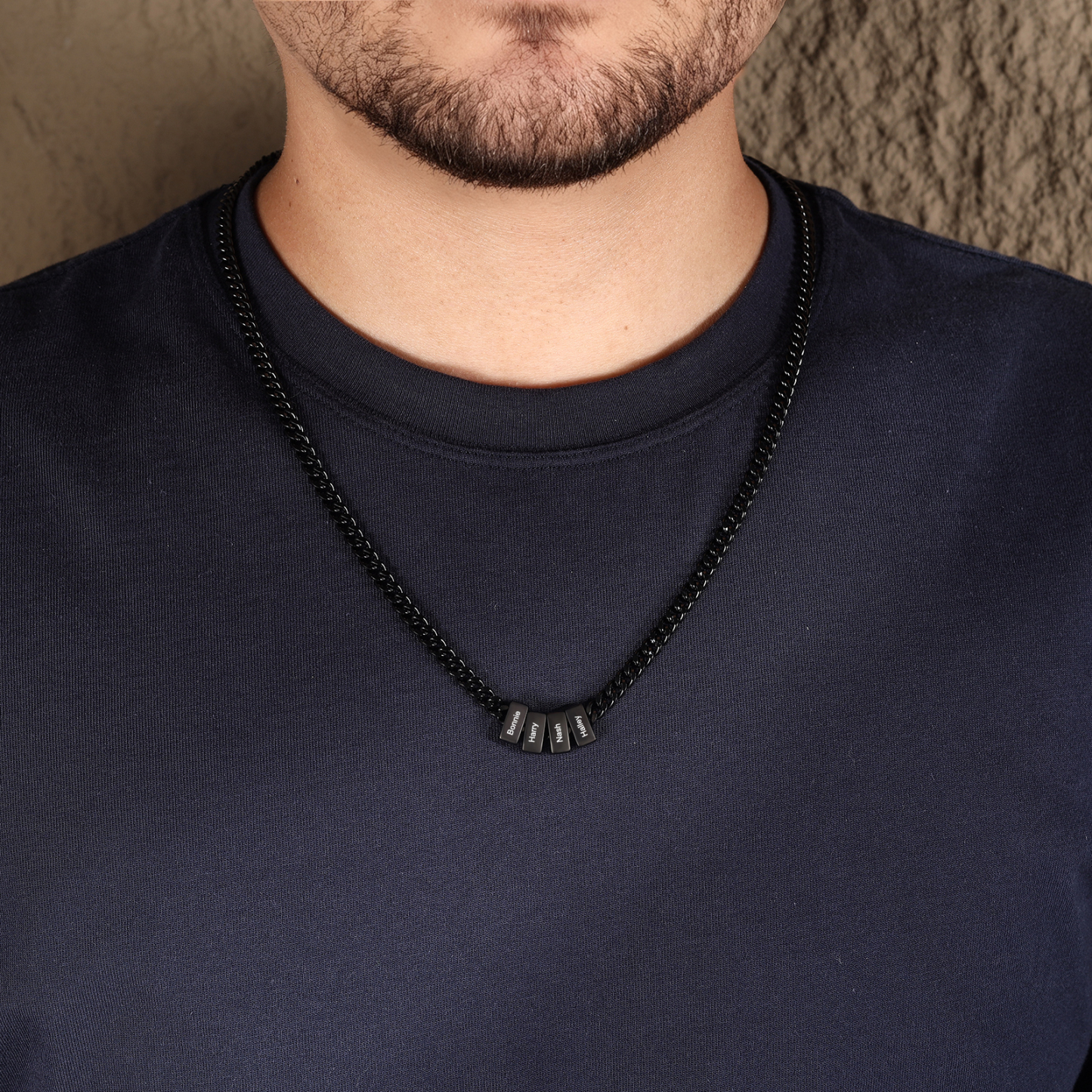 Personalized Mens Cuban Link Chain Necklace with 1–6 Names