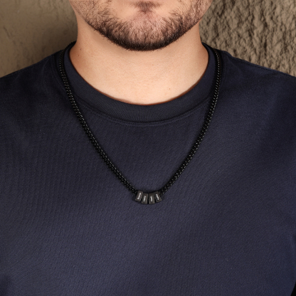 Personalized Mens Cuban Link Chain Necklace with 1–6 Names