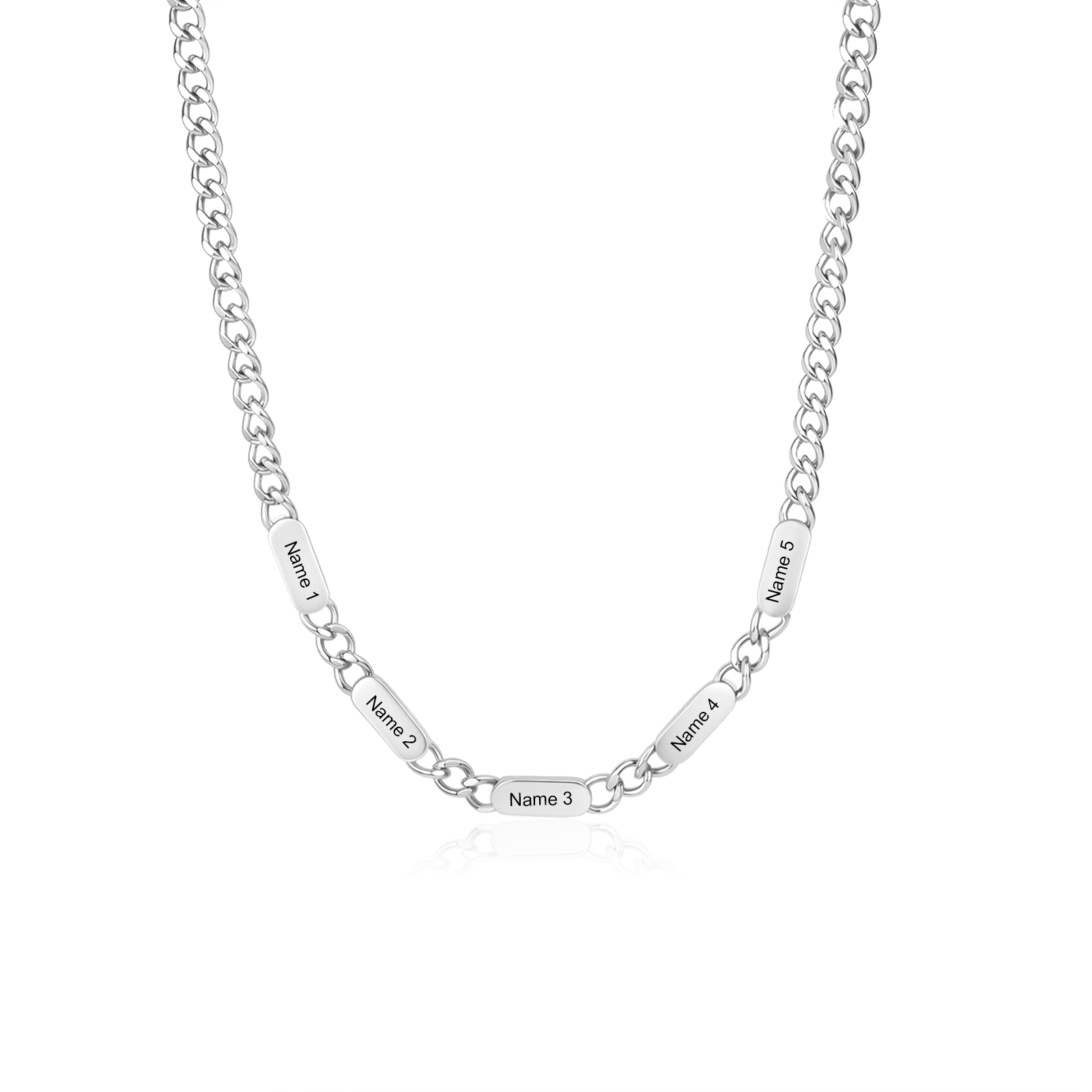 Personalized Men’s Stainless Steel Necklace Custom With 1-6 Engraved Names Gift For Dad Husband