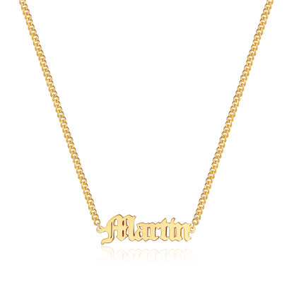 Personalized Gothic Men's Necklace with 1-5 Names