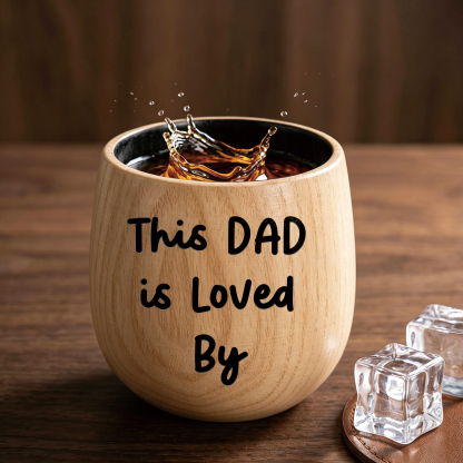 Personalized Wooden Whiskey Tumbler Engraved Mug Customized with 1-8 Kids Names