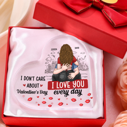 Personalized Acrylic Heart Plaque I Love You Every Day Valentine’s Day Gift for Couples