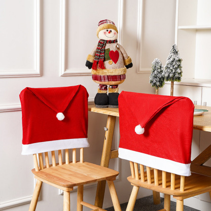 Festive Family Chair Cover with Santa Hats Perfect Christmas Gift