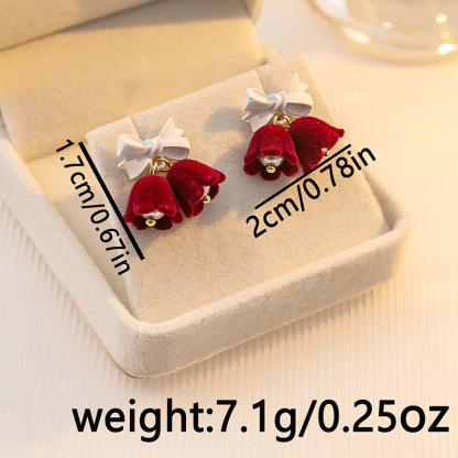 Bell Bow Earrings Family Christmas Gift Festive Holiday Jewelry