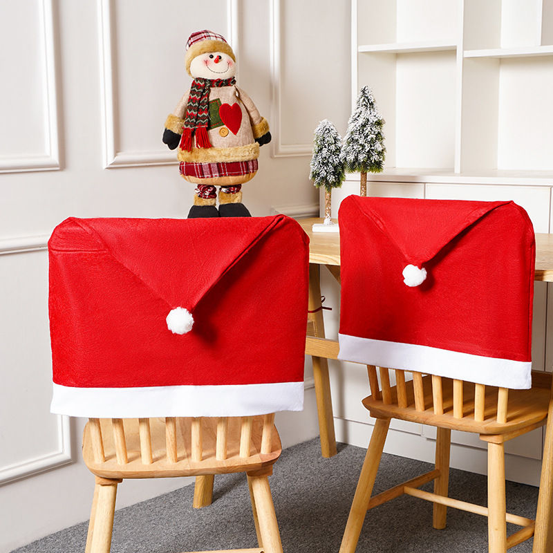 Festive Family Chair Cover with Santa Hats Perfect Christmas Gift