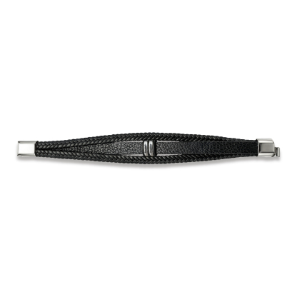Personalized Braided Leather Bracelet for Men Custom with 2–6 Names Engraved