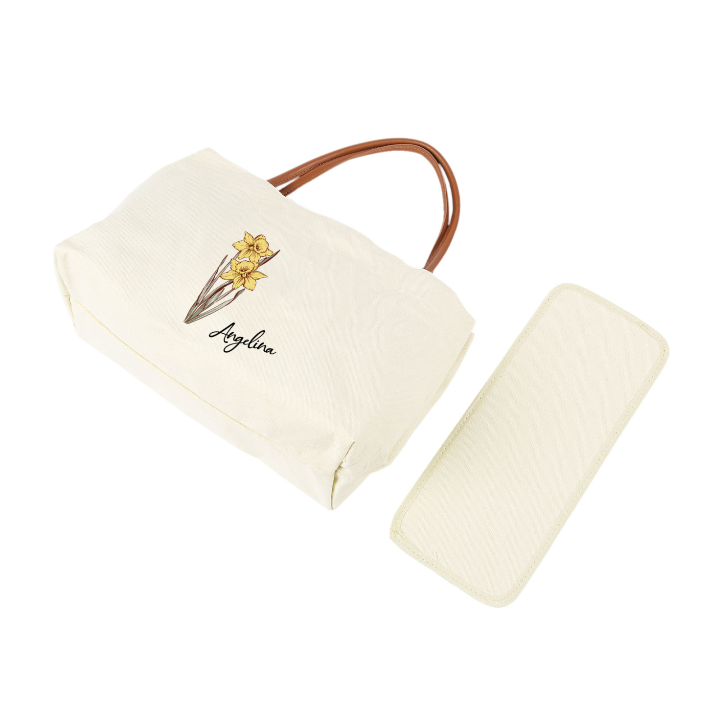 Personalized Tote Bag Custom Name & Birth Flower Stylish Gift for Her | Jessemade