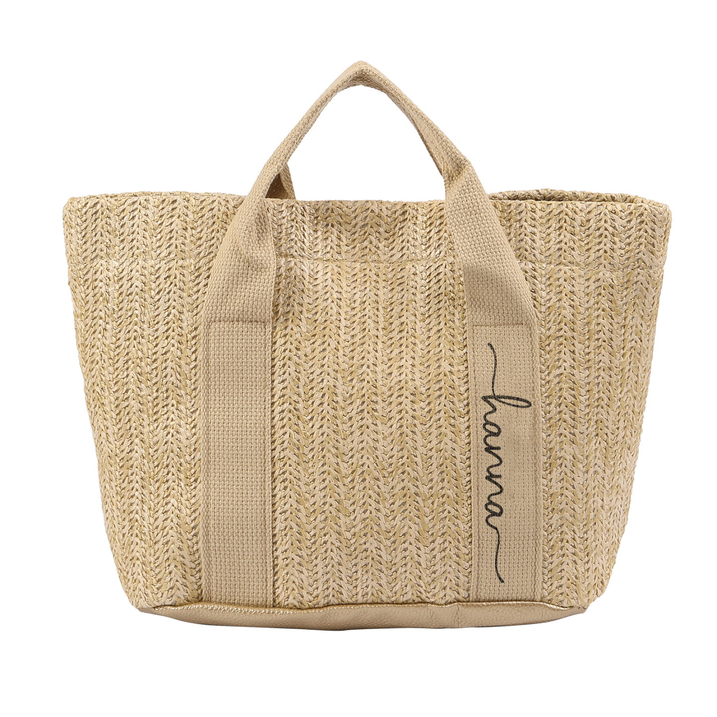 Personalized Straw Tote Bag with Custom Name – Choose from 5 Fonts & 3 Colors – Custom Gift for Mom, Teacher, Friends