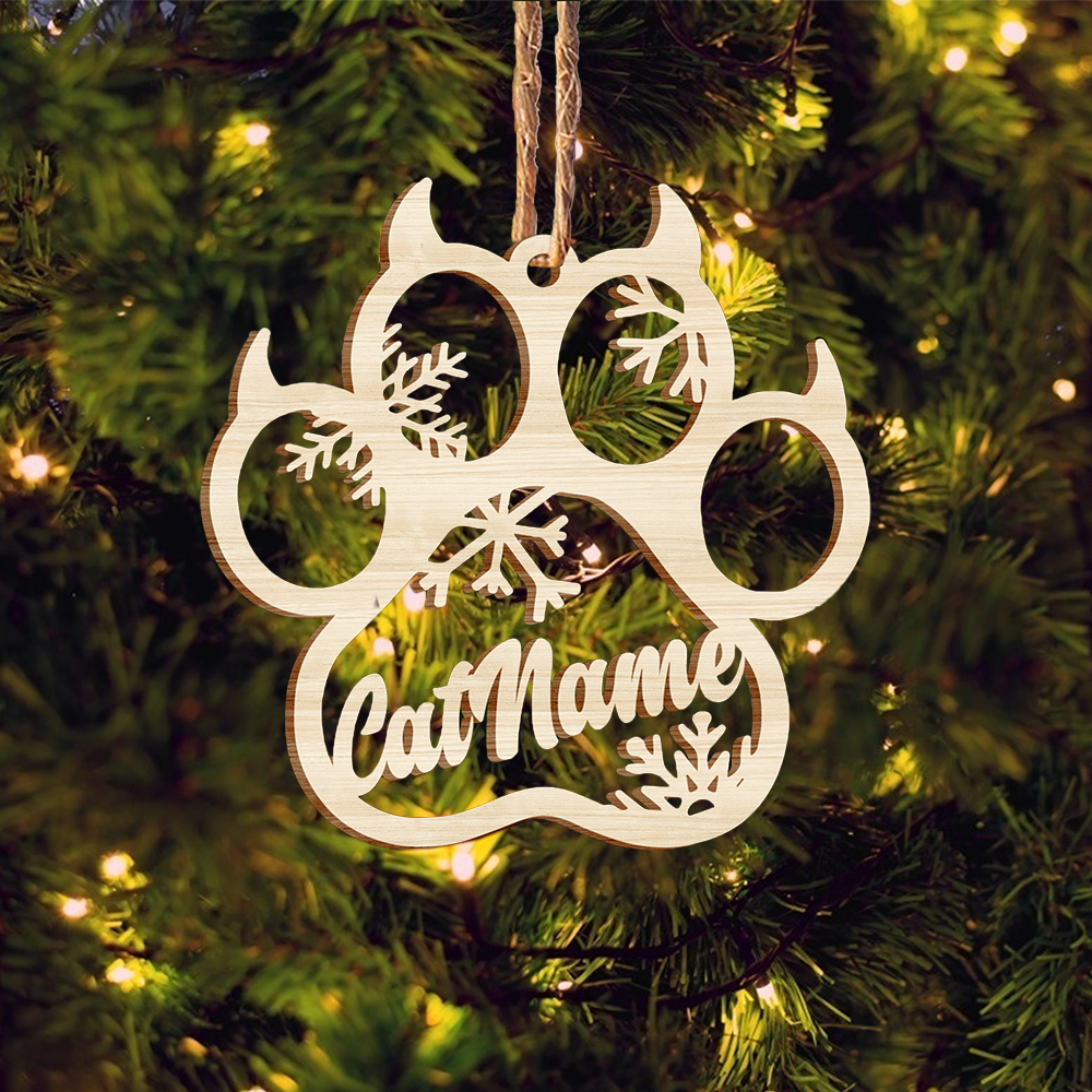 Personalized Pet Gift Custom Paw Ornament Christmas Gift For Family