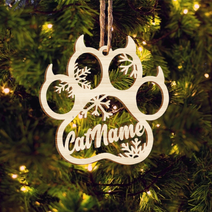 Personalized Pet Gift Custom Paw Ornament Christmas Gift For Family