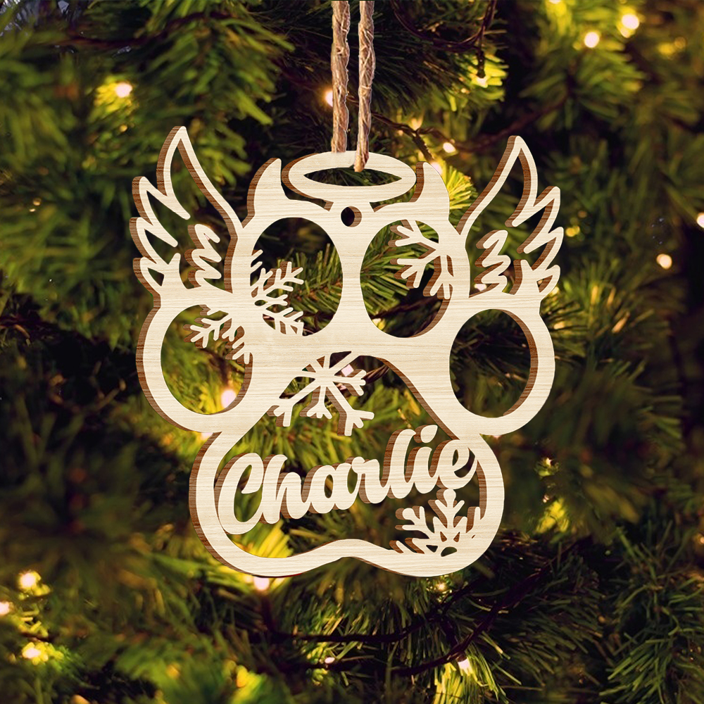 Personalized Pet Gift Custom Paw Ornament Christmas Gift For Family