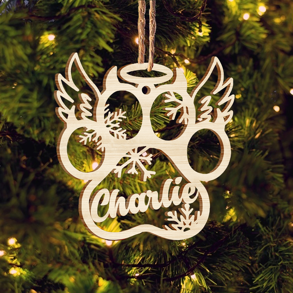 Personalized Pet Gift Custom Paw Ornament Christmas Gift For Family