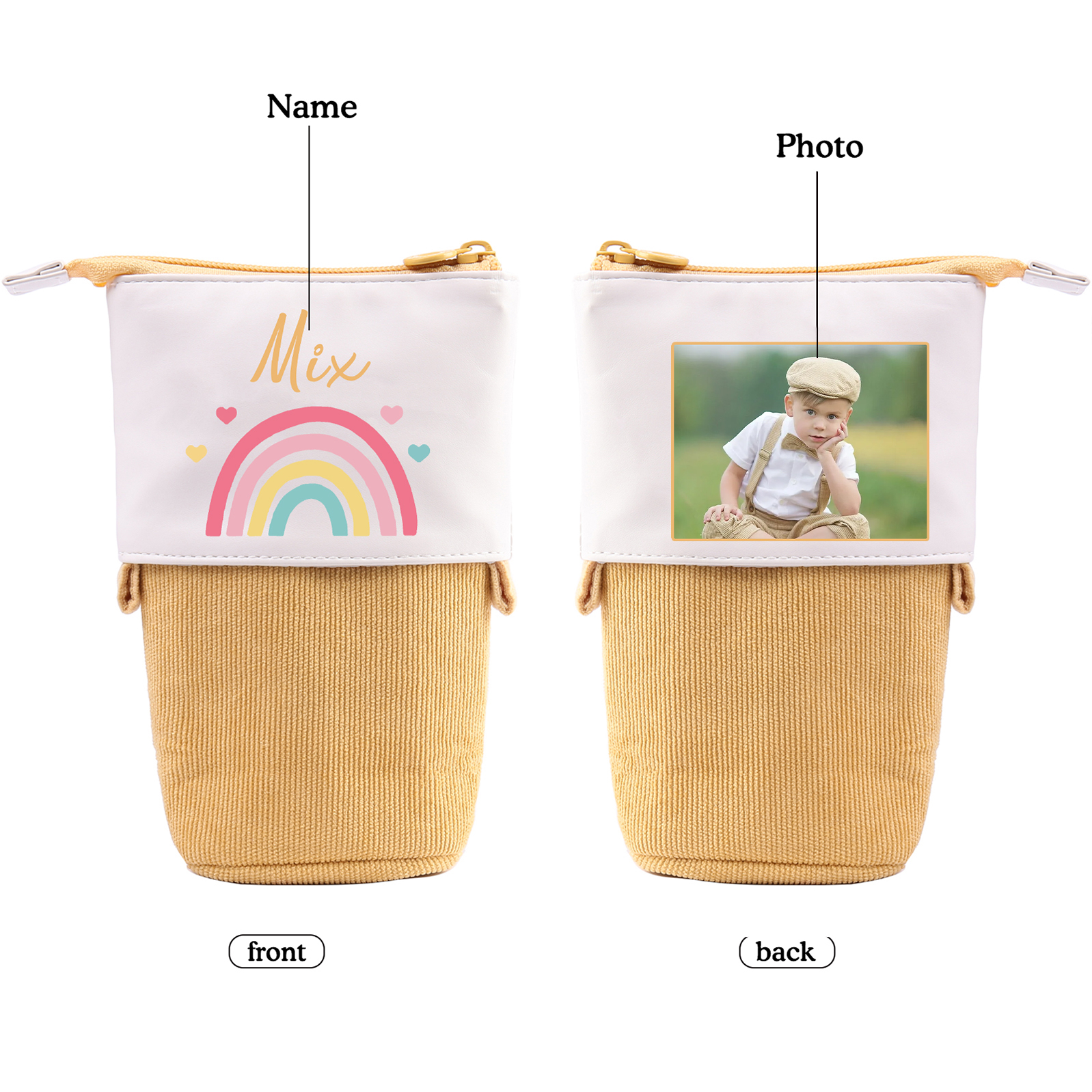 Personalized Pencil Case Custom Name and Photo Pencil Case Back to School Gift for Boys/Girls