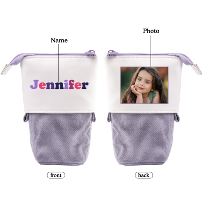 Personalized Pencil Case Custom Name and Photo Pencil Case Back to School Gift for Boys/Girls