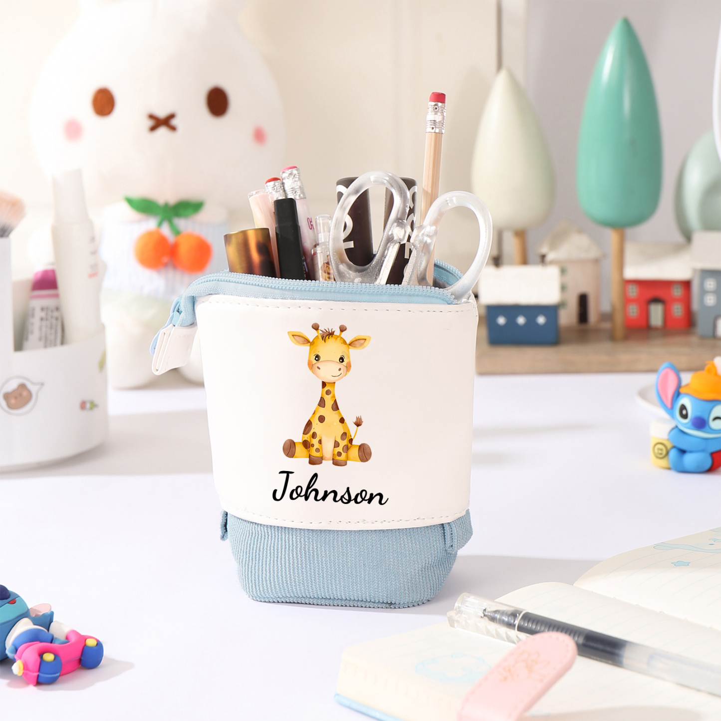 Personalized Pencil Case Customized With Name And Animal Type Pu Leath