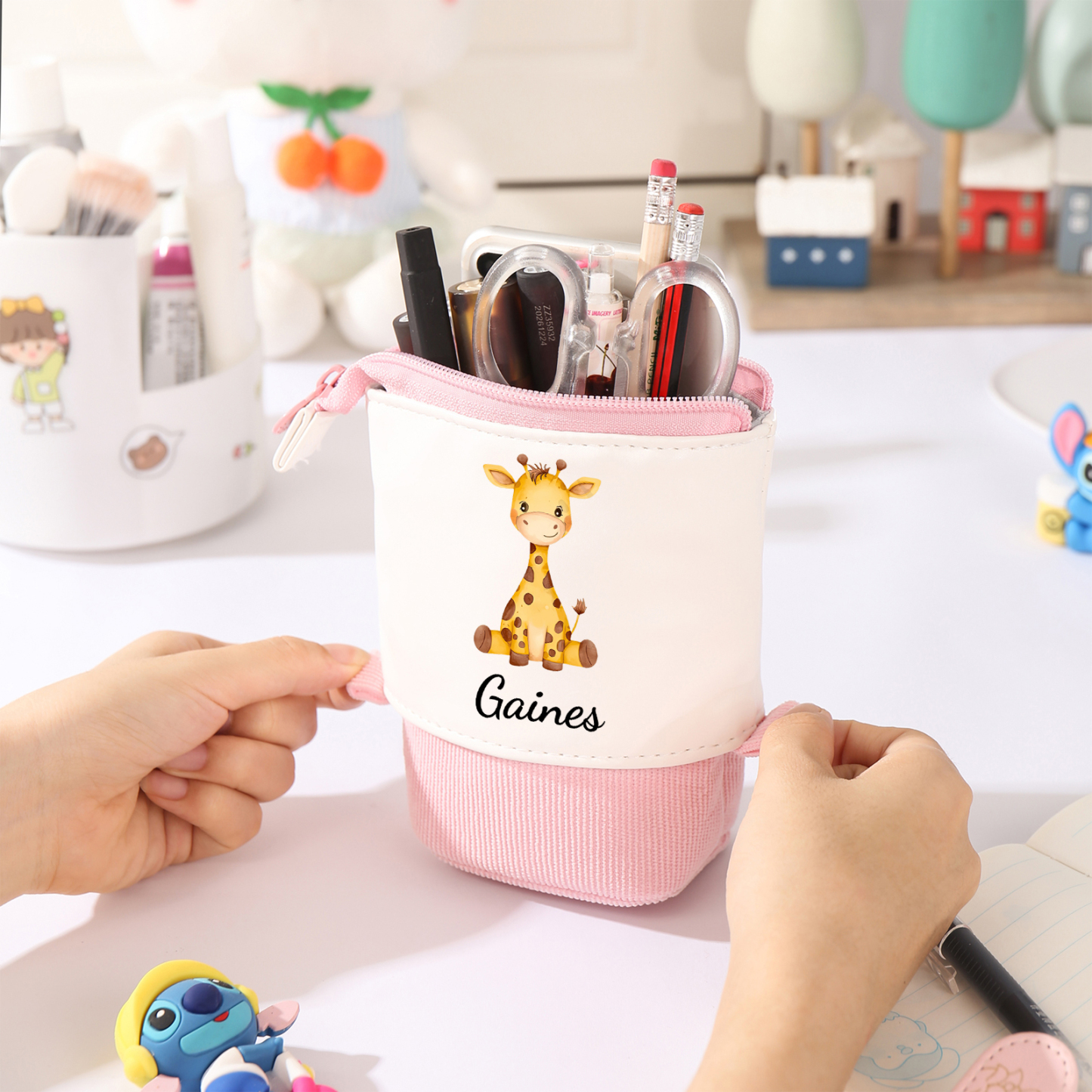 Personalized Pencil Case Customized With Name And Animal Type Pu Leather Pencil Case Back To School Gift For Kids