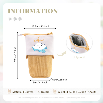 Personalized Pencil Case Custom Name Cloud Pencil Case Back To School Gift For Boy/Girl