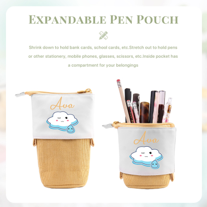 Personalized Pencil Case Custom Name Cloud Pencil Case Back To School Gift For Boy/Girl