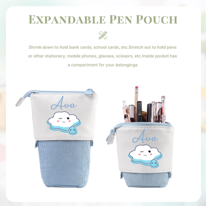 Personalized Pencil Case Custom Name Cloud Pencil Case Back To School Gift For Boy/Girl