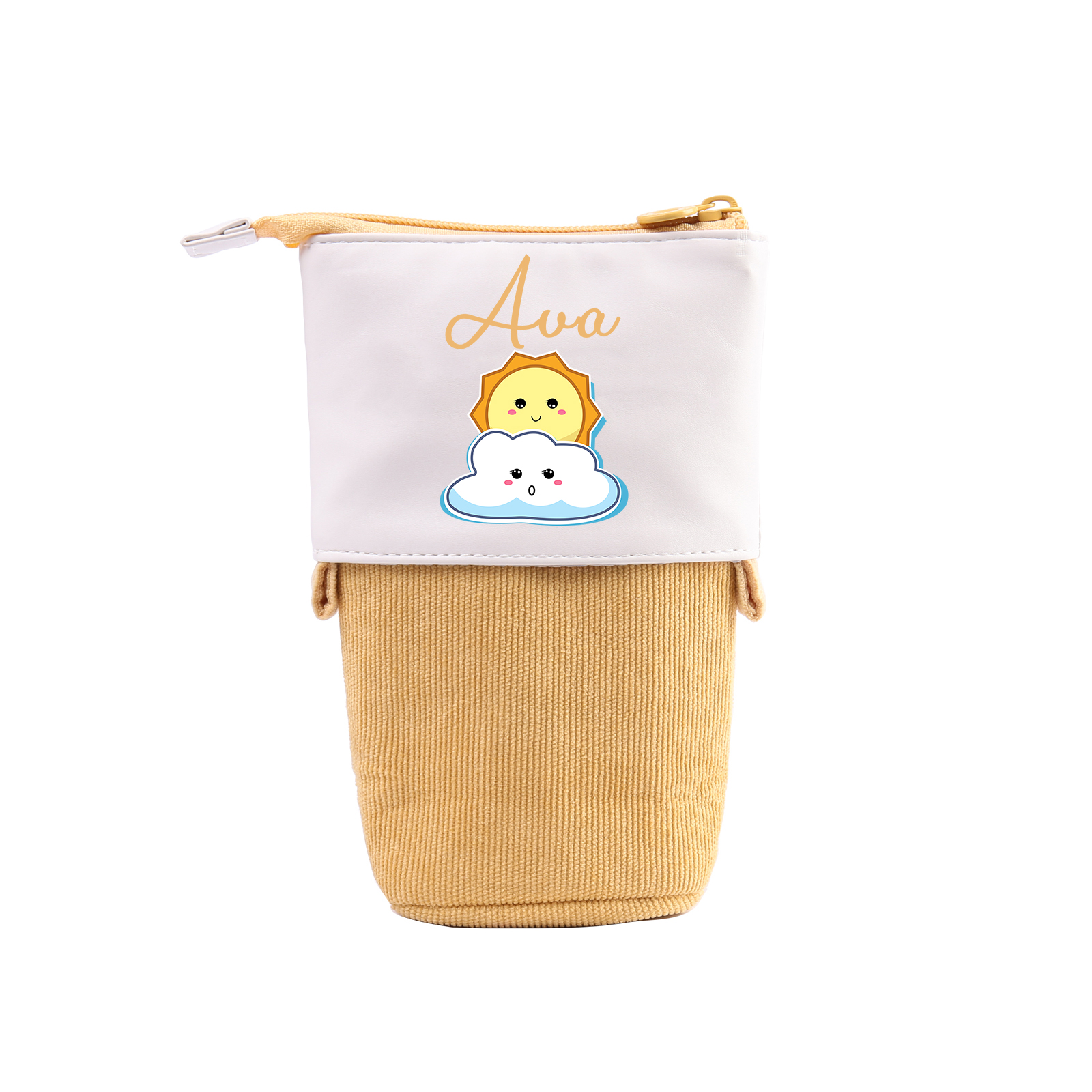 Personalized Pencil Case Custom Name Sun Pencil Case Back to School Gift for Boys/Girls