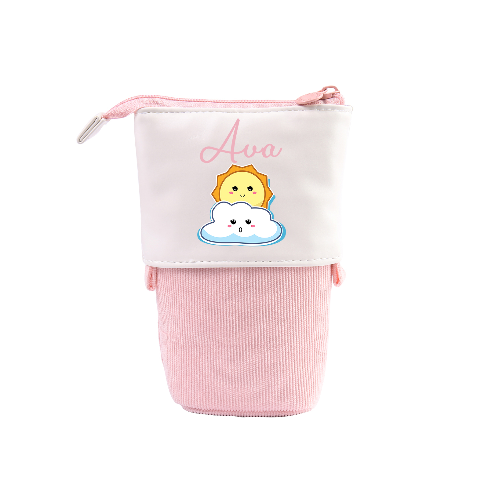 Personalized Pencil Case Custom Name Sun Pencil Case Back to School Gift for Boys/Girls