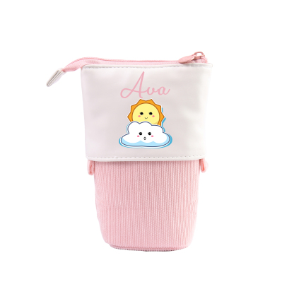 Personalized Pencil Case Custom Name Sun Pencil Case Back to School Gift for Boys/Girls