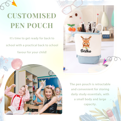 Personalized Pencil Case Custom Name And Animal Pencil Case Back To School Gift For Boys And Girls