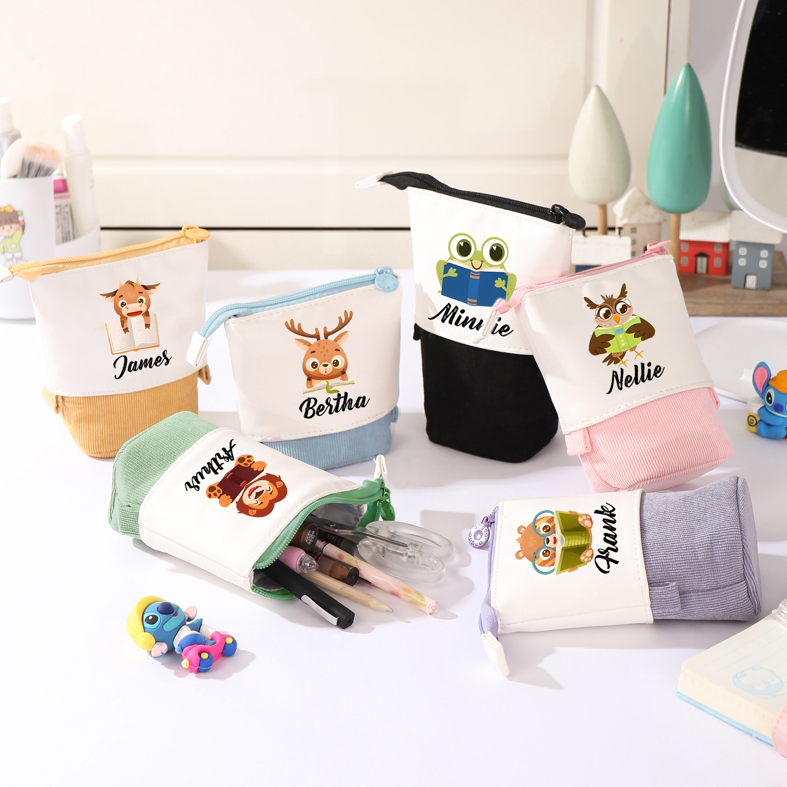 Personalized Pencil Case Custom Name And Animal Pencil Case Back To School Gift For Boys And Girls