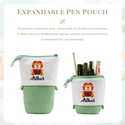 Personalized Pencil Case Custom Name And Animal Pencil Case Back To School Gift For Boys And Girls