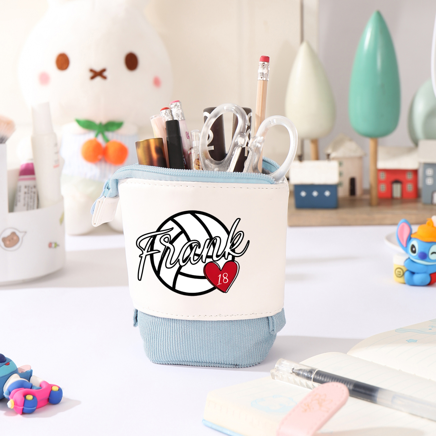 Personalized Pencil Case Customized Name & Ball & Number Pencil Case Back to School Gift for Boys Girls