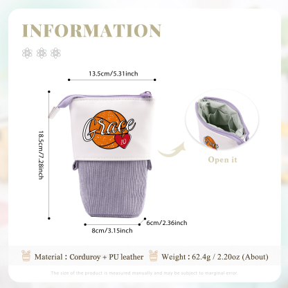 Personalized Pencil Case Customized Name & Ball & Number Pencil Case Back to School Gift for Boys Girls