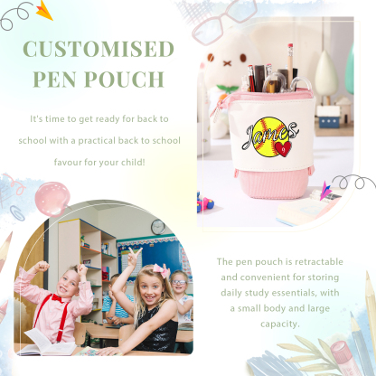 Personalized Pencil Case Customized Name & Ball & Number Pencil Case Back to School Gift for Boys Girls