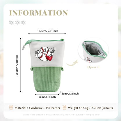 Personalized Pencil Case Customized Name & Ball & Number Pencil Case Back to School Gift for Boys Girls