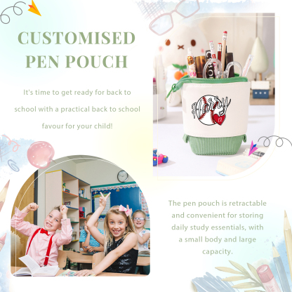 Personalized Pencil Case Customized Name & Ball & Number Pencil Case Back to School Gift for Boys Girls