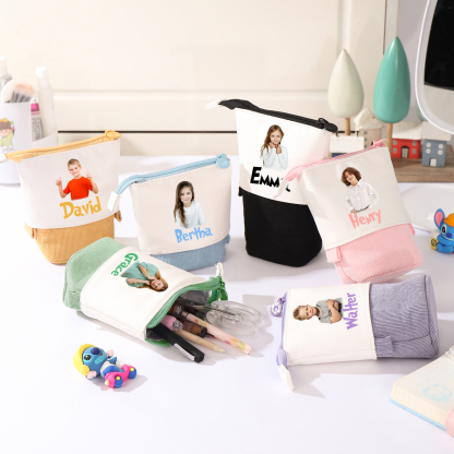 Personalized Pencil Case Custom Name And Photo Pencil Case Back To School Gift For Boys Girls 