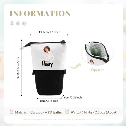 Personalized Pencil Case Custom Name And Photo Pencil Case Back To School Gift For Boys Girls 