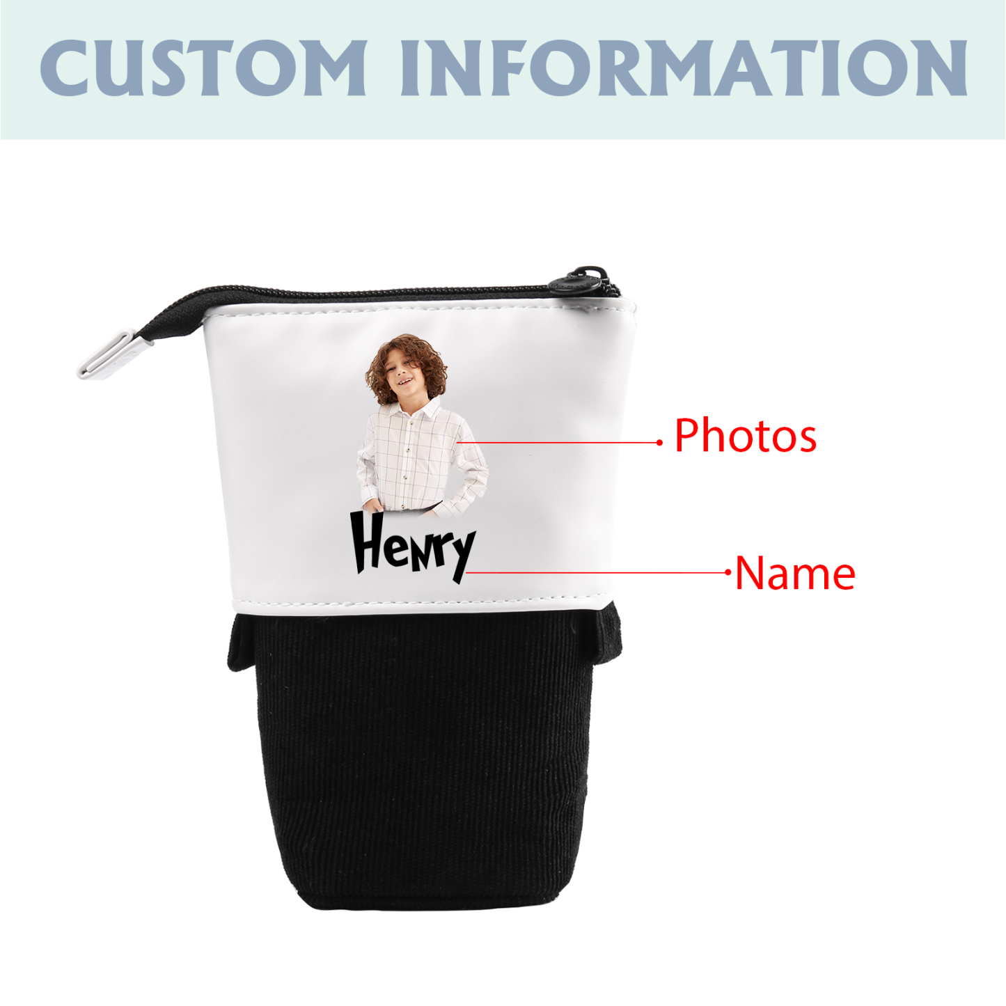 Personalized Pencil Case Custom Name And Photo Pencil Case Back To School Gift For Boys Girls 