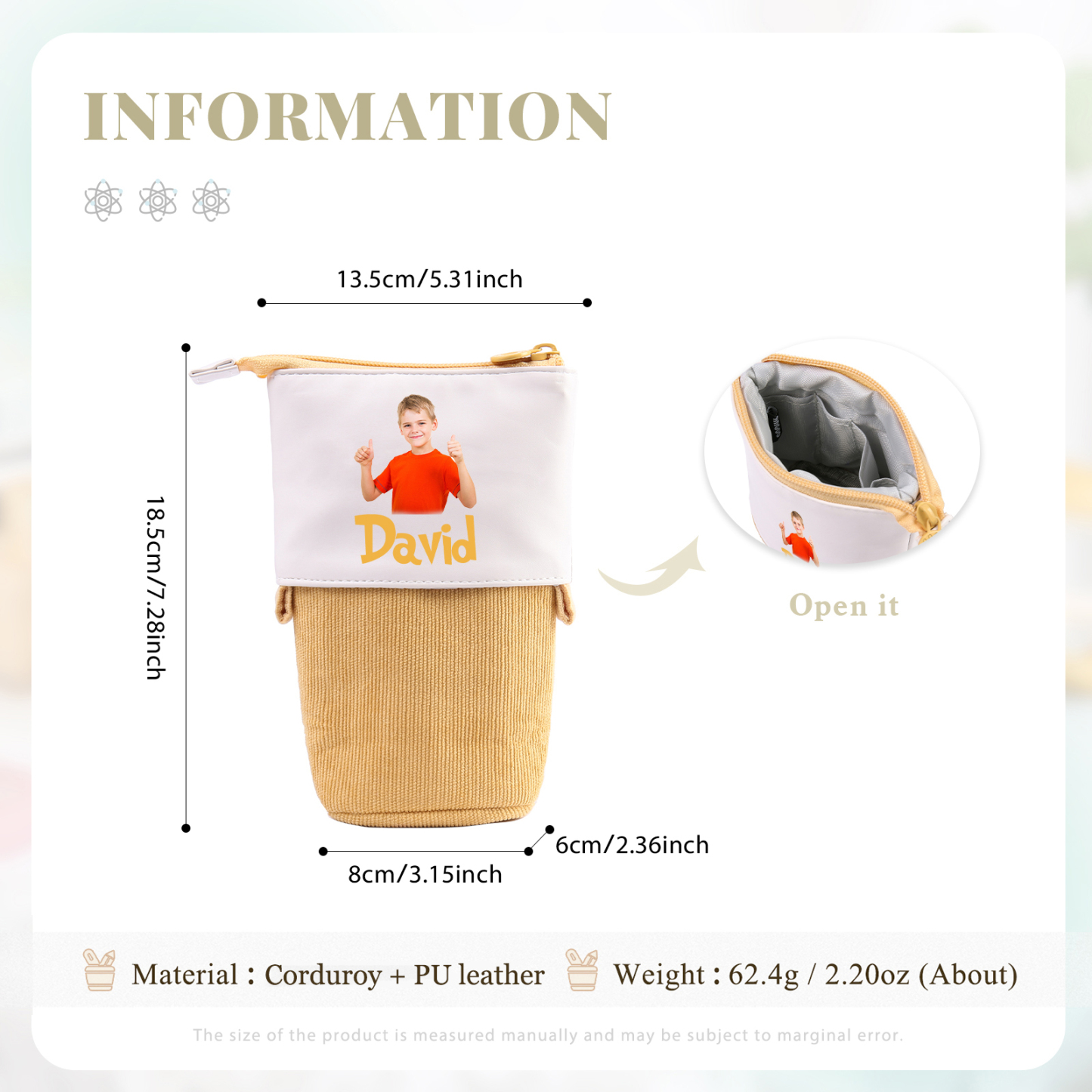 Personalized Pencil Case Custom Name And Photo Pencil Case Back To School Gift For Boys Girls 