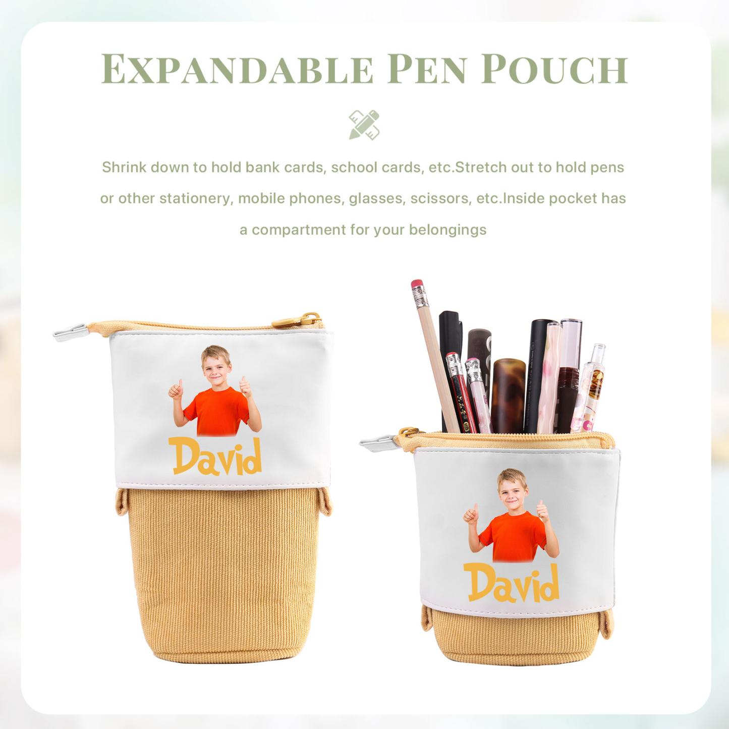 Personalized Pencil Case Custom Name And Photo Pencil Case Back To School Gift For Boys Girls 