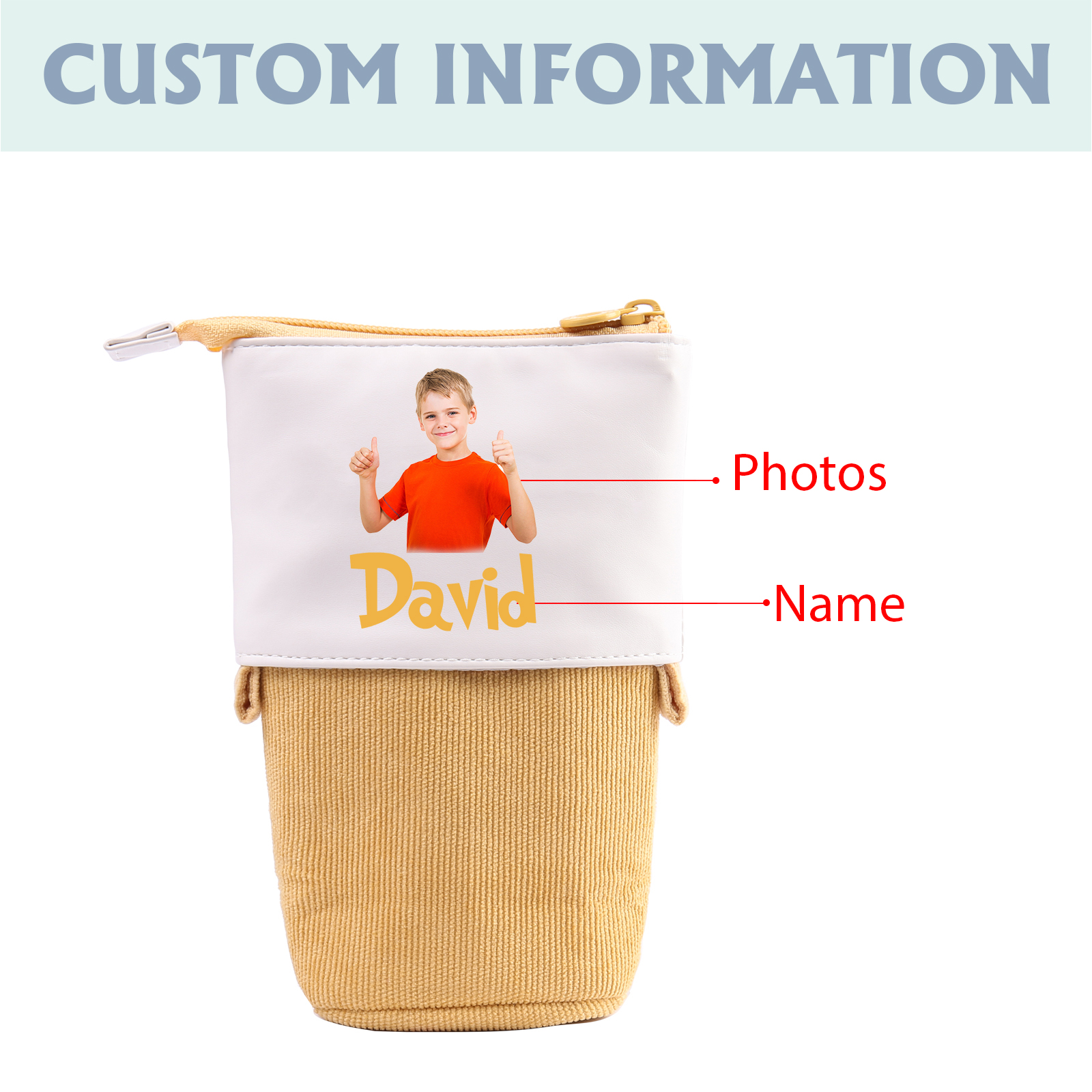 Personalized Pencil Case Custom Name And Photo Pencil Case Back To School Gift For Boys Girls 