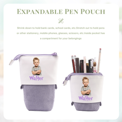 Personalized Pencil Case Custom Name And Photo Pencil Case Back To School Gift For Boys Girls 