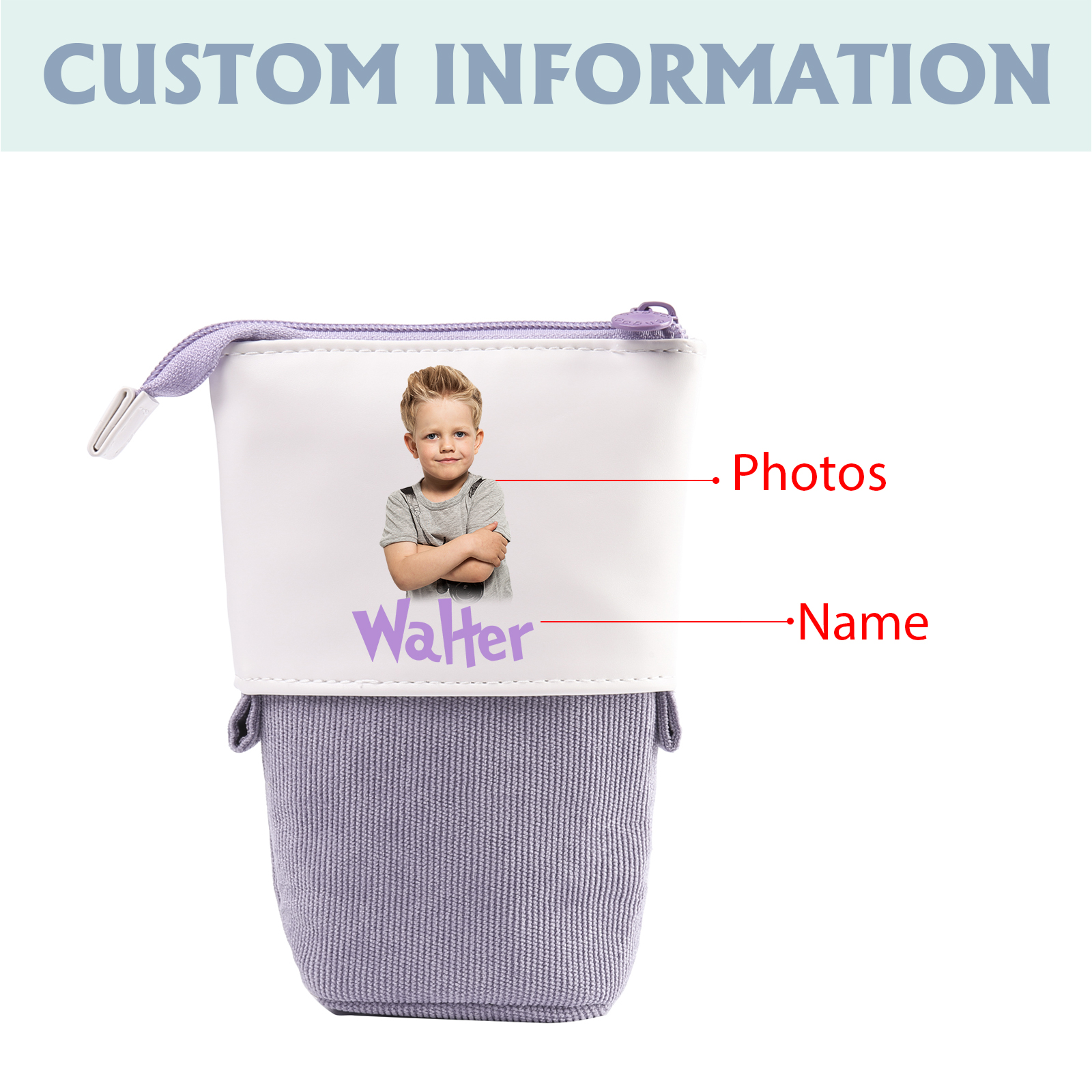 Personalized Pencil Case Custom Name And Photo Pencil Case Back To School Gift For Boys Girls 