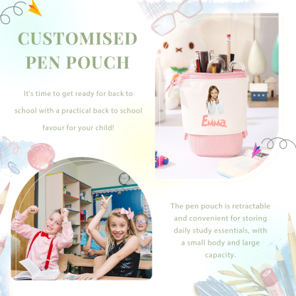 Personalized Pencil Case Custom Name And Photo Pencil Case Back To School Gift For Boys Girls 