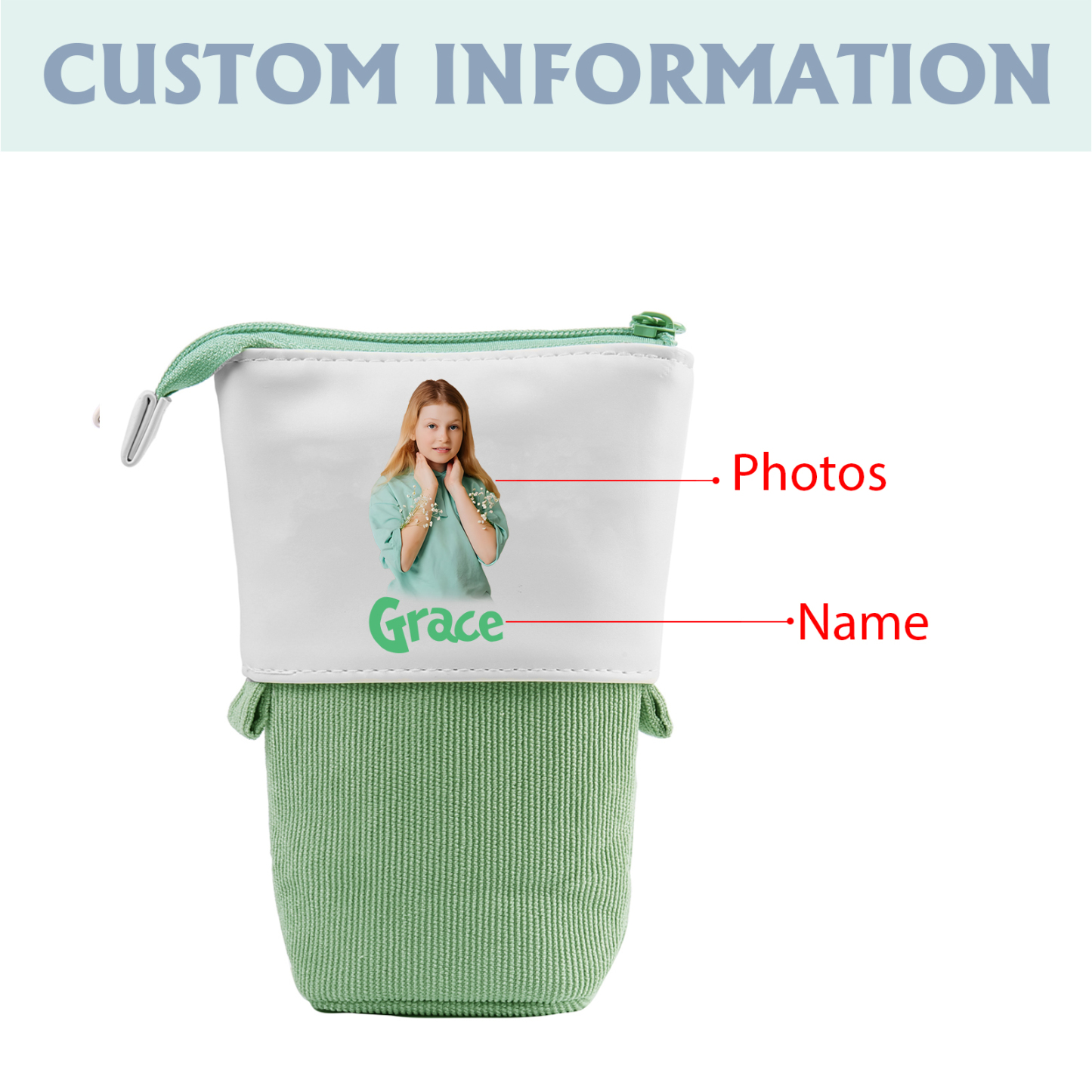 Personalized Pencil Case Custom Name And Photo Pencil Case Back To School Gift For Boys Girls 