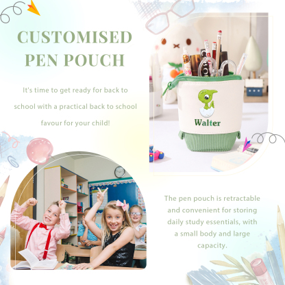 Personalized Pencil Case Custom Name And Dinosaur Pencil Case Back To School Gift For Boys Girls