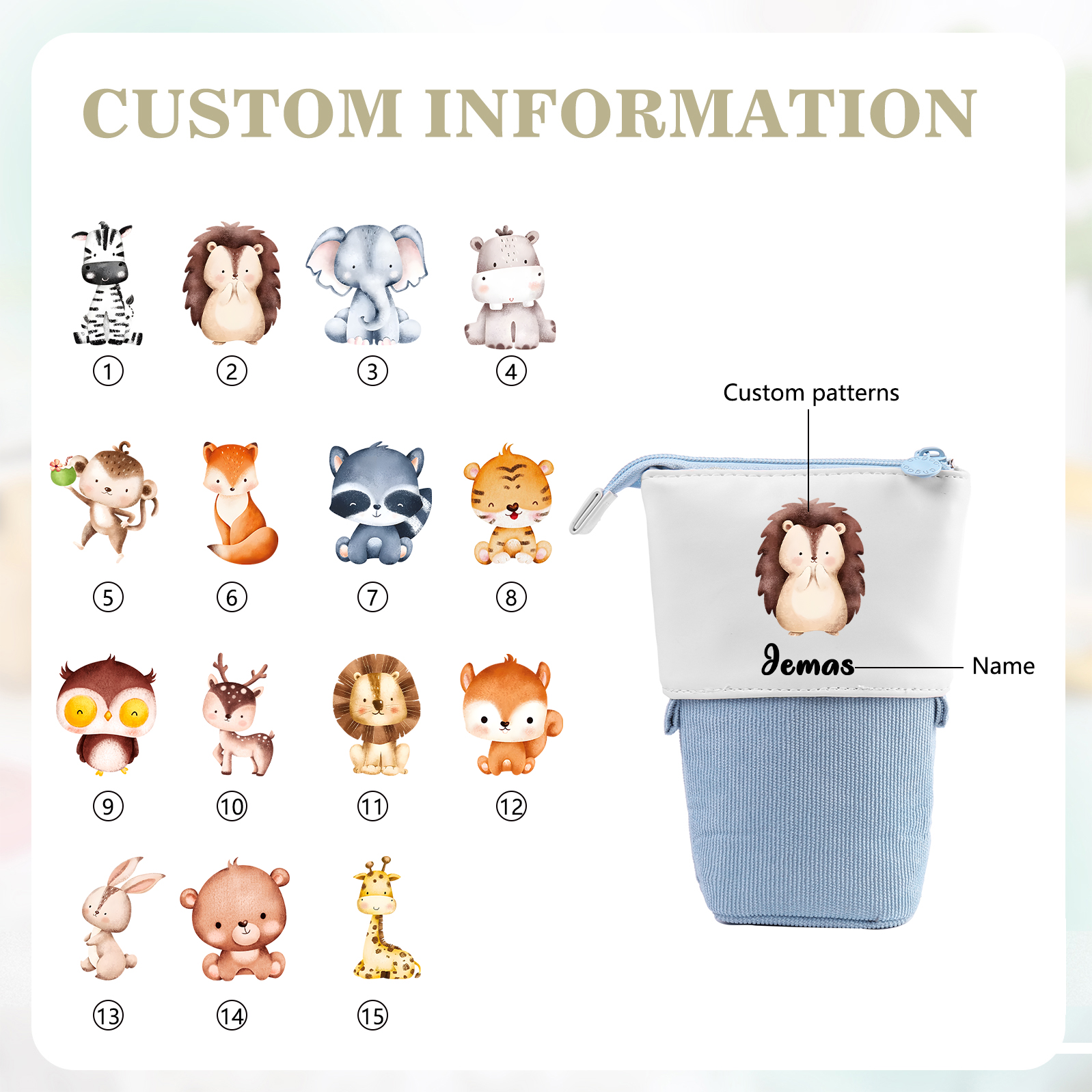 Personalized Pencil Case Custom Name And Letter Pencil Case Back To School Gift For Boys Girls