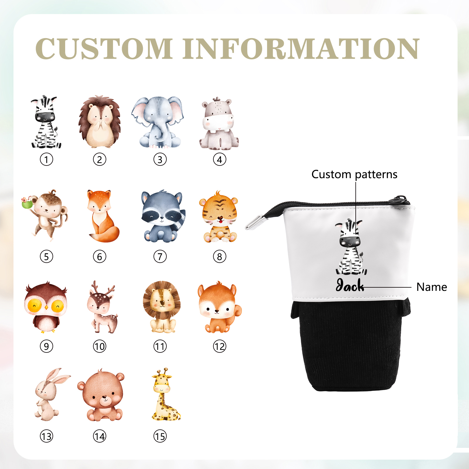 Personalized Pencil Case Custom Name And Letter Pencil Case Back To School Gift For Boys Girls