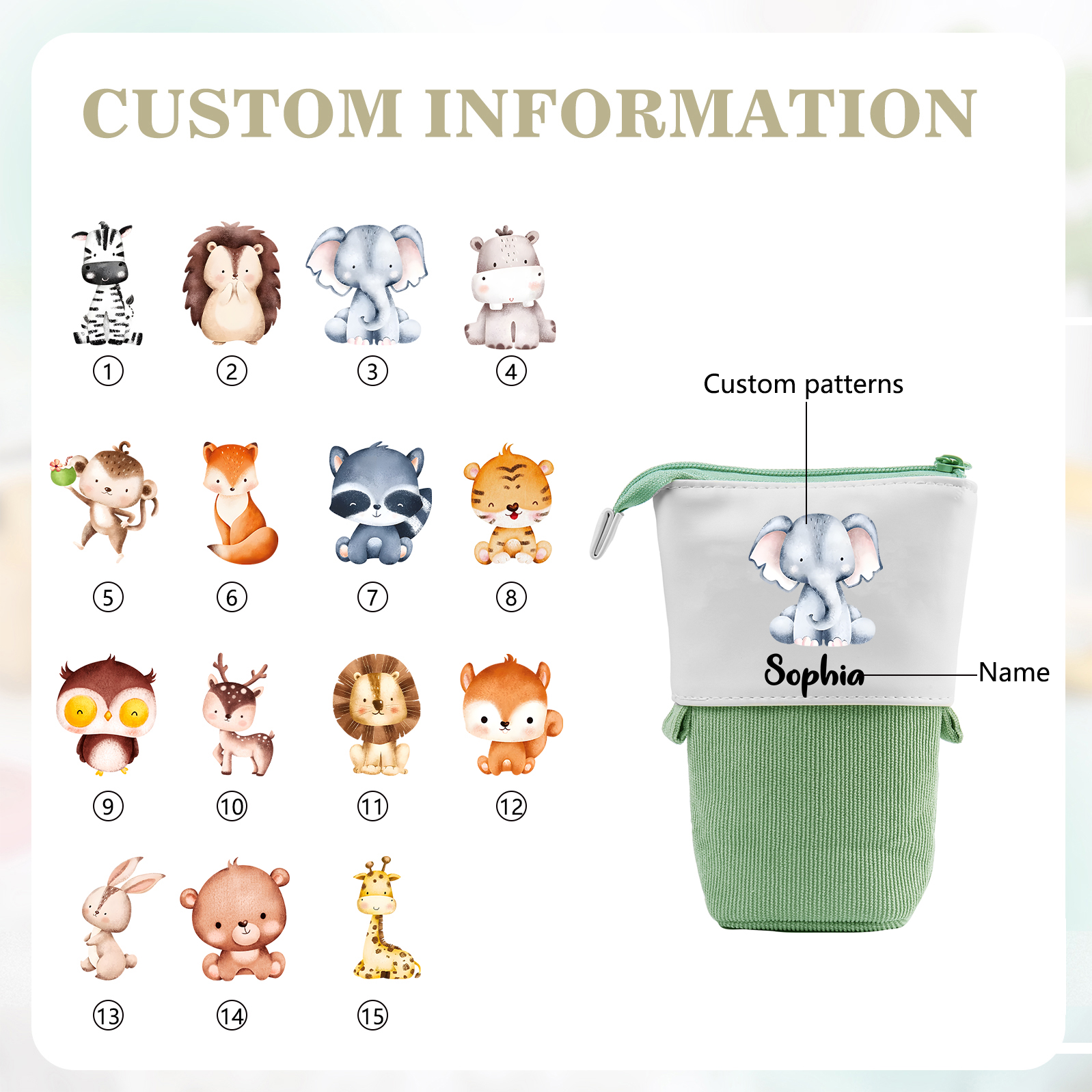 Personalized Pencil Case Custom Name And Letter Pencil Case Back To School Gift For Boys Girls